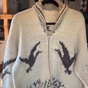 Hand knitted Native American cardigan
